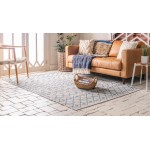 Rug Unique Loom Outdoor Trellis Gray Rectangular 6' 0 x 9' 0