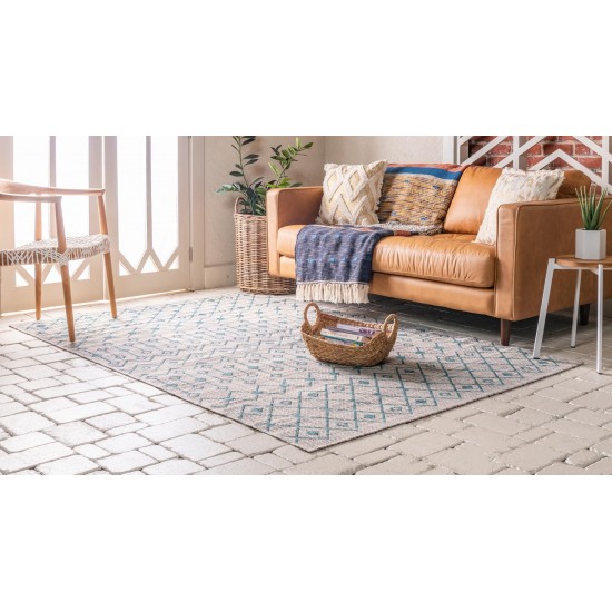 Rug Unique Loom Outdoor Trellis Gray Rectangular 6' 0 x 9' 0