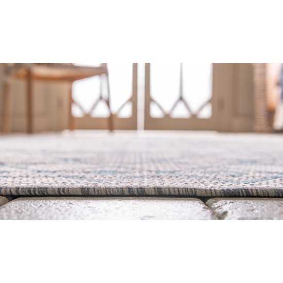 Rug Unique Loom Outdoor Trellis Gray Rectangular 6' 0 x 9' 0