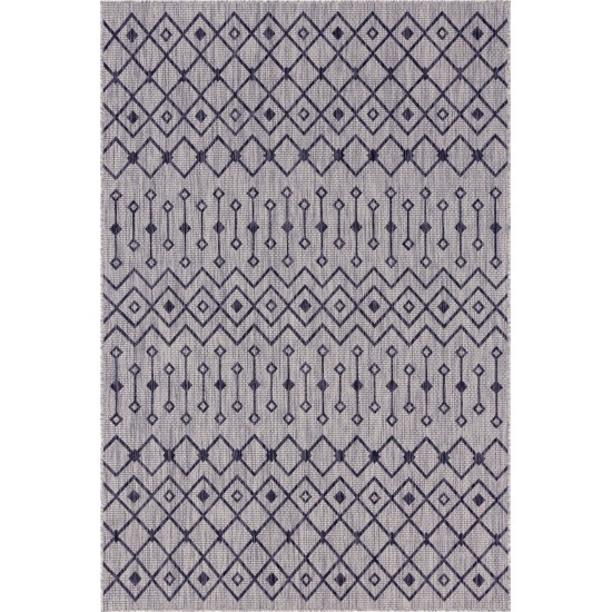 Rug Unique Loom Outdoor Trellis Light Gray Rectangular 6' 0 x 9' 0