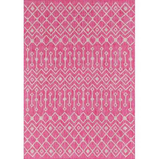 Rug Unique Loom Outdoor Trellis Pink Rectangular 6' 0 x 9' 0