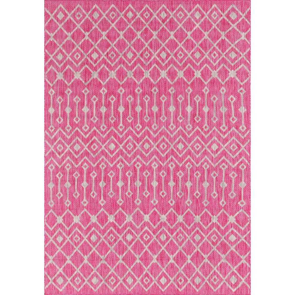 Rug Unique Loom Outdoor Trellis Pink Rectangular 6' 0 x 9' 0