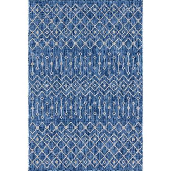 Rug Unique Loom Outdoor Trellis Blue Rectangular 6' 0 x 9' 0