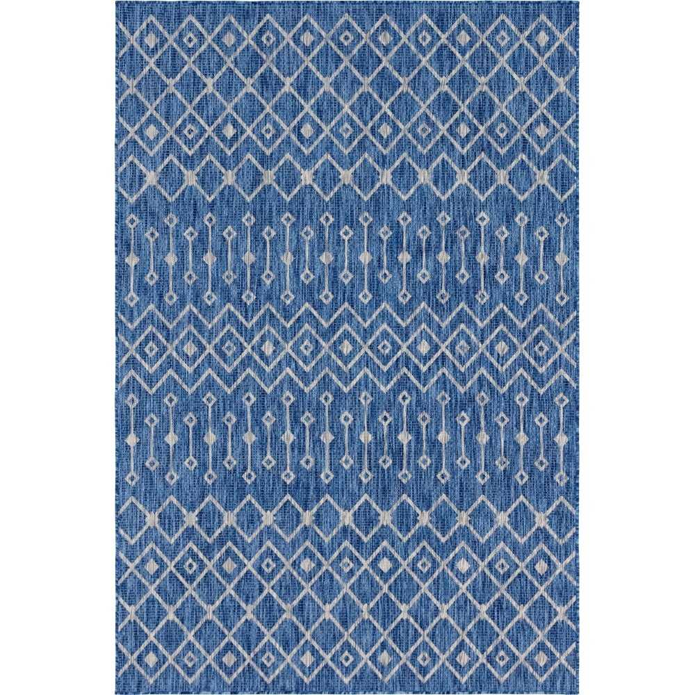 Rug Unique Loom Outdoor Trellis Blue Rectangular 6' 0 x 9' 0 Rug Unique Loom Outdoor Trellis Blue Rectangular 6' 0 x 9' 0