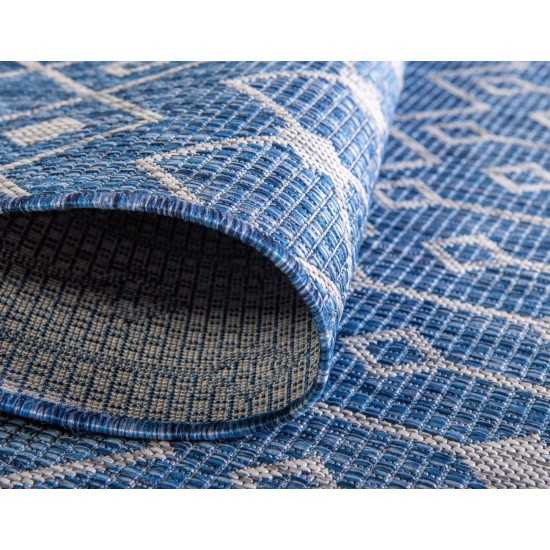 Rug Unique Loom Outdoor Trellis Blue Rectangular 6' 0 x 9' 0