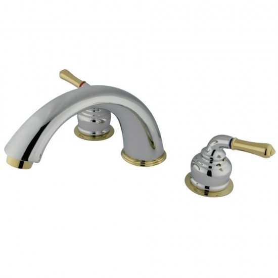 Kingston Brass Magellan Roman Tub Faucet, Polished Chrome/Polished Brass