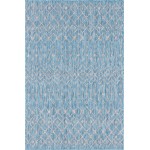 Rug Unique Loom Outdoor Trellis Aqua Blue Rectangular 6' 0 x 9' 0