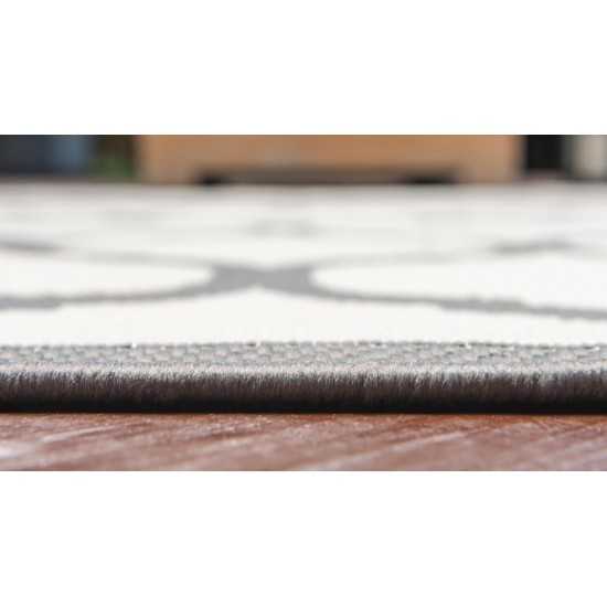 Rug Unique Loom Outdoor Trellis Gray Rectangular 6' 0 x 9' 0