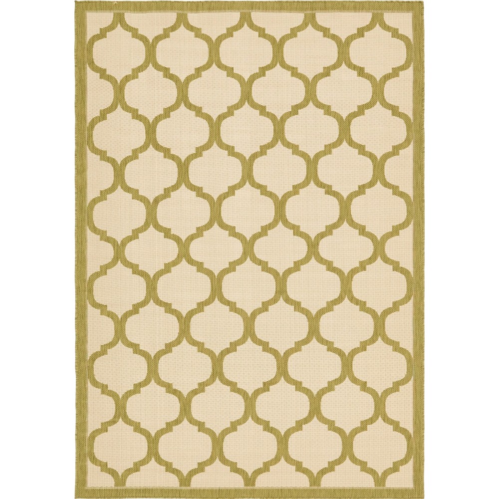 Rug Unique Loom Outdoor Trellis Olive Rectangular 6' 0 x 9' 0