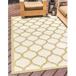 Rug Unique Loom Outdoor Trellis Olive Rectangular 6' 0 x 9' 0