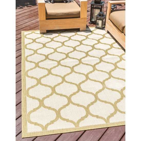 Rug Unique Loom Outdoor Trellis Olive Rectangular 6' 0 x 9' 0