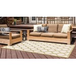 Rug Unique Loom Outdoor Trellis Olive Rectangular 6' 0 x 9' 0