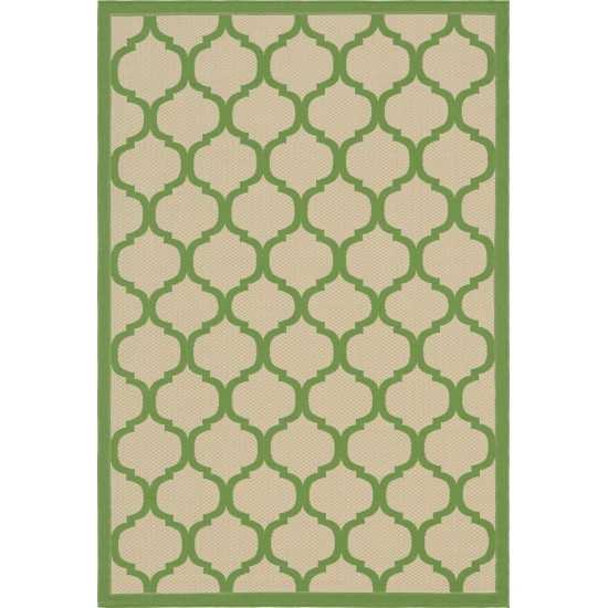 Rug Unique Loom Outdoor Trellis Green Rectangular 6' 0 x 9' 0