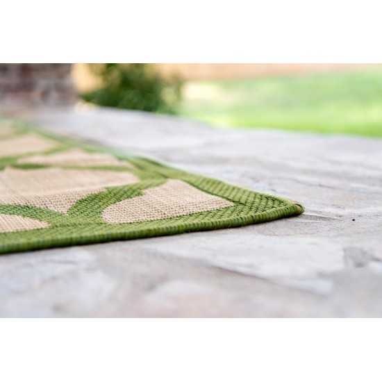 Rug Unique Loom Outdoor Trellis Green Rectangular 6' 0 x 9' 0