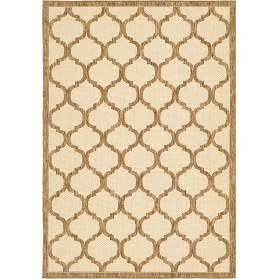 Rug Unique Loom Outdoor Trellis Brown Rectangular 6' 0 x 9' 0