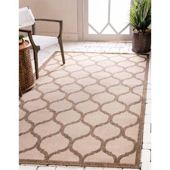 Rug Unique Loom Outdoor Trellis Brown Rectangular 6' 0 x 9' 0