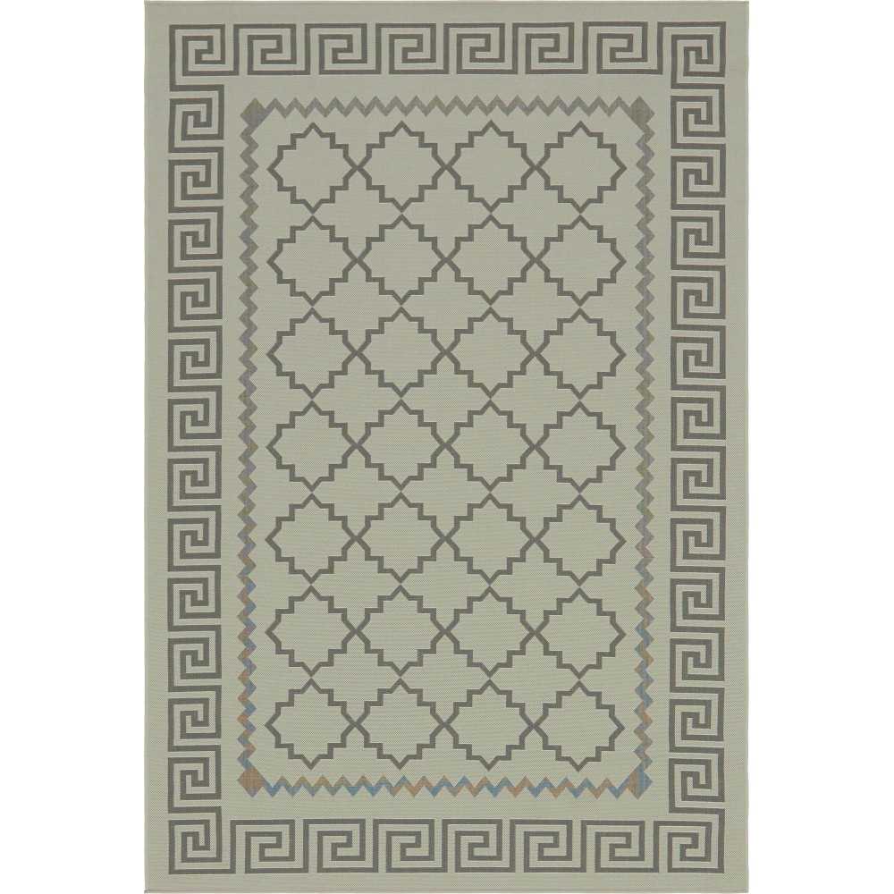 Rug Unique Loom Outdoor Trellis Gray Rectangular 6' 0 x 9' 0