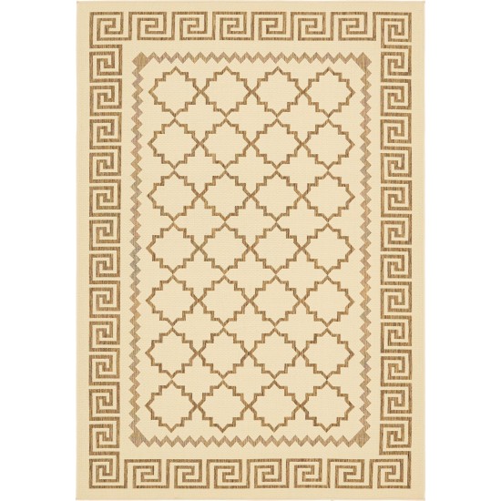 Rug Unique Loom Outdoor Trellis Beige Rectangular 6' 0 x 9' 0