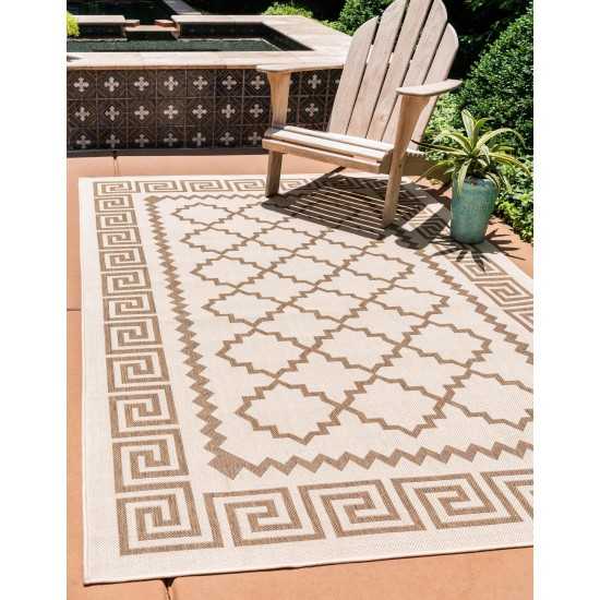 Rug Unique Loom Outdoor Trellis Beige Rectangular 6' 0 x 9' 0