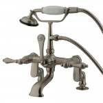 Kingston Brass Vintage Adjustable Center Deck Mount Tub Faucet, Brushed Nickel