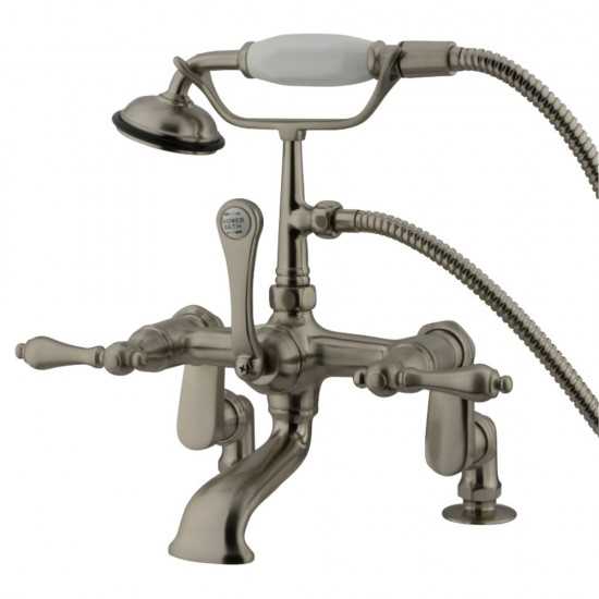 Kingston Brass Vintage Adjustable Center Deck Mount Tub Faucet, Brushed Nickel