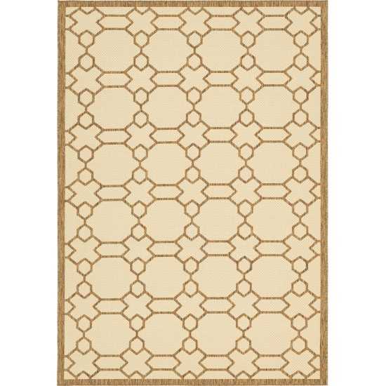 Rug Unique Loom Outdoor Trellis Beige Rectangular 6' 0 x 9' 0