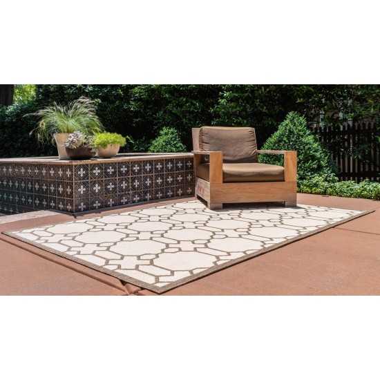 Rug Unique Loom Outdoor Trellis Beige Rectangular 6' 0 x 9' 0