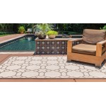 Rug Unique Loom Outdoor Trellis Beige Rectangular 6' 0 x 9' 0