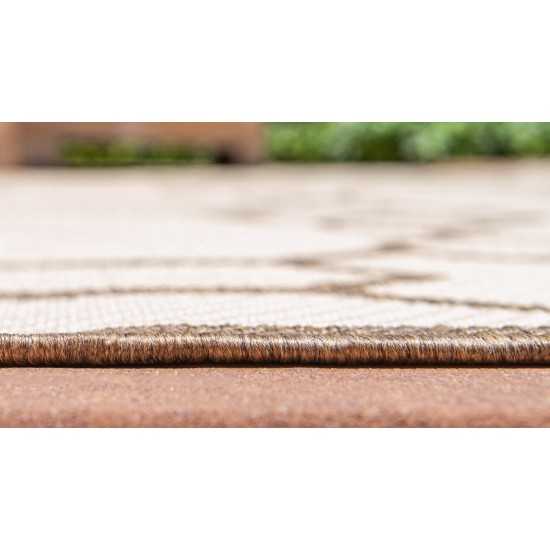 Rug Unique Loom Outdoor Trellis Beige Rectangular 6' 0 x 9' 0