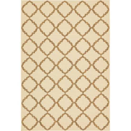 Rug Unique Loom Outdoor Trellis Beige Rectangular 6' 0 x 9' 0