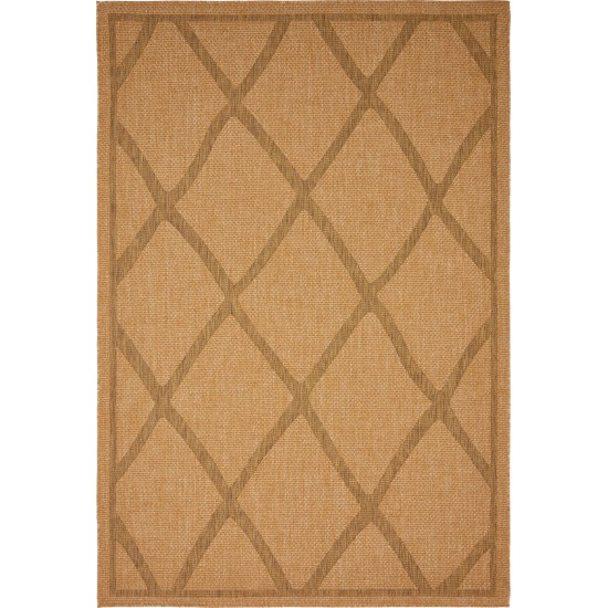 Rug Unique Loom Outdoor Trellis Light Brown Rectangular 6' 0 x 9' 0