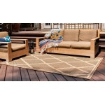 Rug Unique Loom Outdoor Trellis Brown Rectangular 6' 0 x 9' 0