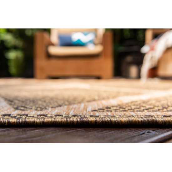 Rug Unique Loom Outdoor Trellis Brown Rectangular 6' 0 x 9' 0