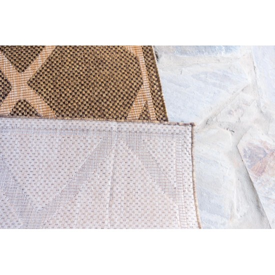 Rug Unique Loom Outdoor Trellis Brown Rectangular 6' 0 x 9' 0
