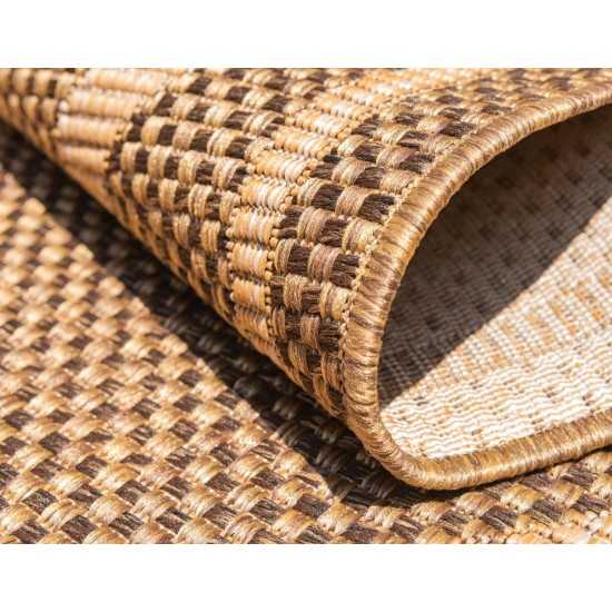 Rug Unique Loom Outdoor Trellis Brown Rectangular 6' 0 x 9' 0