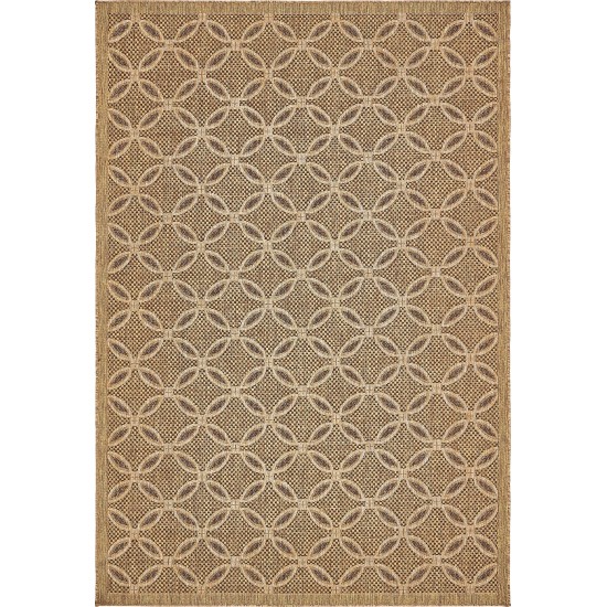 Rug Unique Loom Outdoor Trellis Light Brown Rectangular 6' 0 x 9' 0