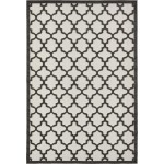 Rug Unique Loom Outdoor Trellis Black Rectangular 6' 0 x 9' 0