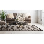 Rug Unique Loom Outdoor Trellis Black Rectangular 6' 0 x 9' 0