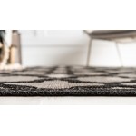 Rug Unique Loom Outdoor Trellis Black Rectangular 6' 0 x 9' 0
