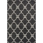 Rug Unique Loom Outdoor Trellis Black Rectangular 6' 0 x 9' 0