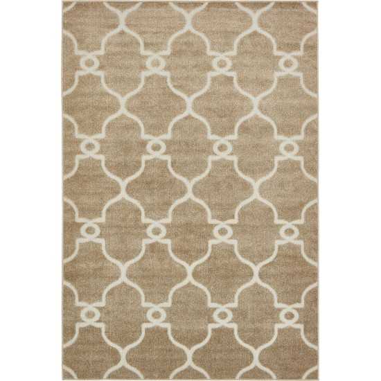 Rug Unique Loom Outdoor Trellis Light Brown Rectangular 6' 0 x 9' 0