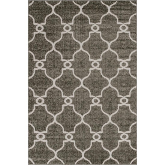 Rug Unique Loom Outdoor Trellis Gray Rectangular 6' 0 x 9' 0