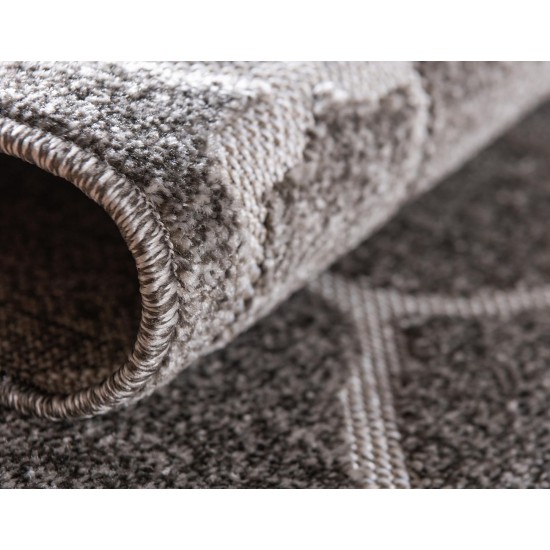 Rug Unique Loom Outdoor Trellis Gray Rectangular 6' 0 x 9' 0