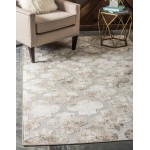 Rug Unique Loom Outdoor Trellis Ivory Rectangular 6' 0 x 9' 0