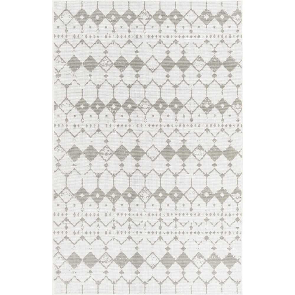 Rug Unique Loom Outdoor Trellis Ivory/Gray Rectangular 5' 3 x 8' 0