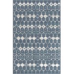 Rug Unique Loom Outdoor Trellis Navy Blue Rectangular 5' 3 x 8' 0