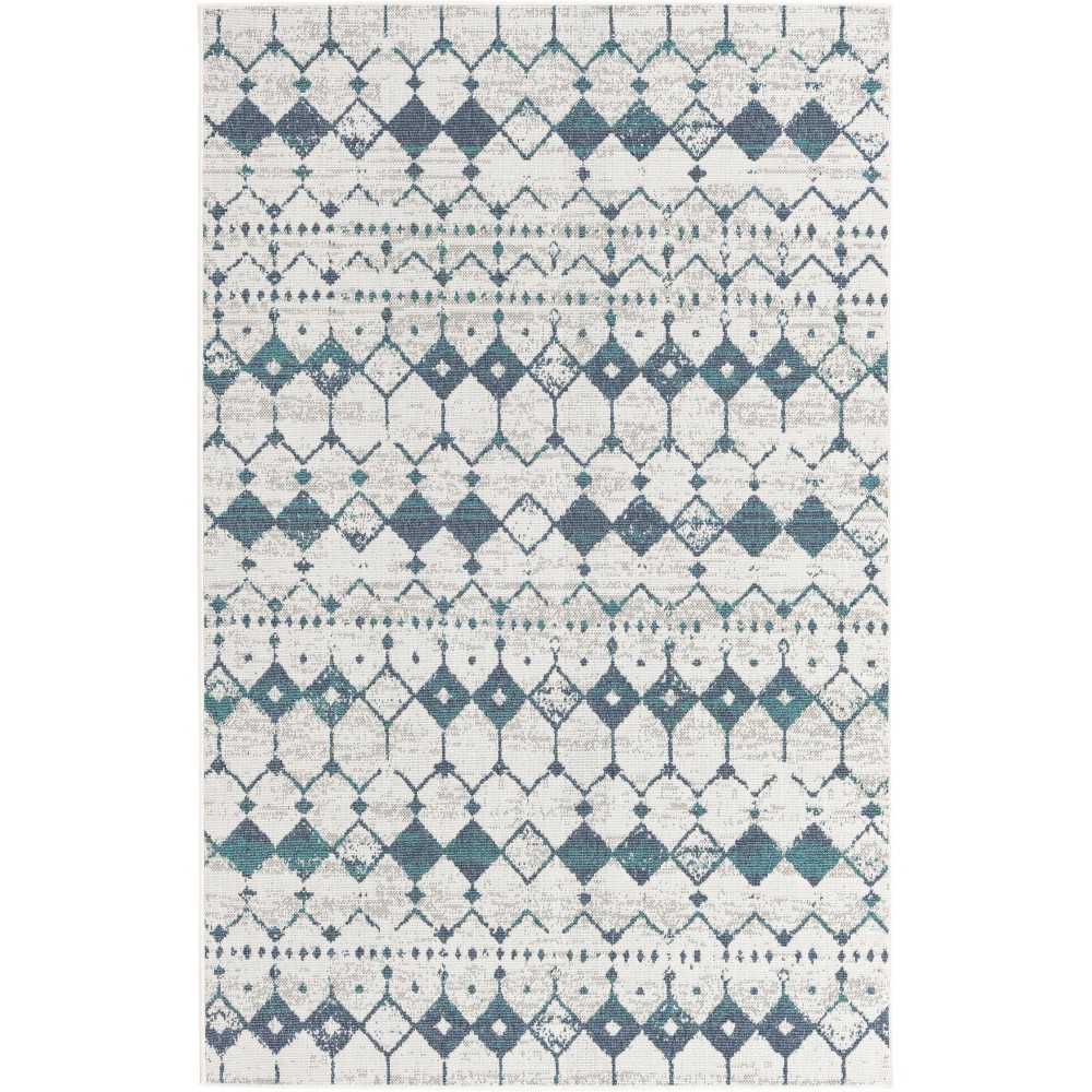 Rug Unique Loom Outdoor Trellis Ivory/Blue Rectangular 5' 3 x 8' 0 Rug Unique Loom Outdoor Trellis Ivory/Blue Rectangular 5' 3 x 8' 0