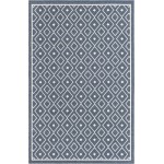 Rug Unique Loom Outdoor Trellis Navy Blue Rectangular 5' 3 x 8' 0