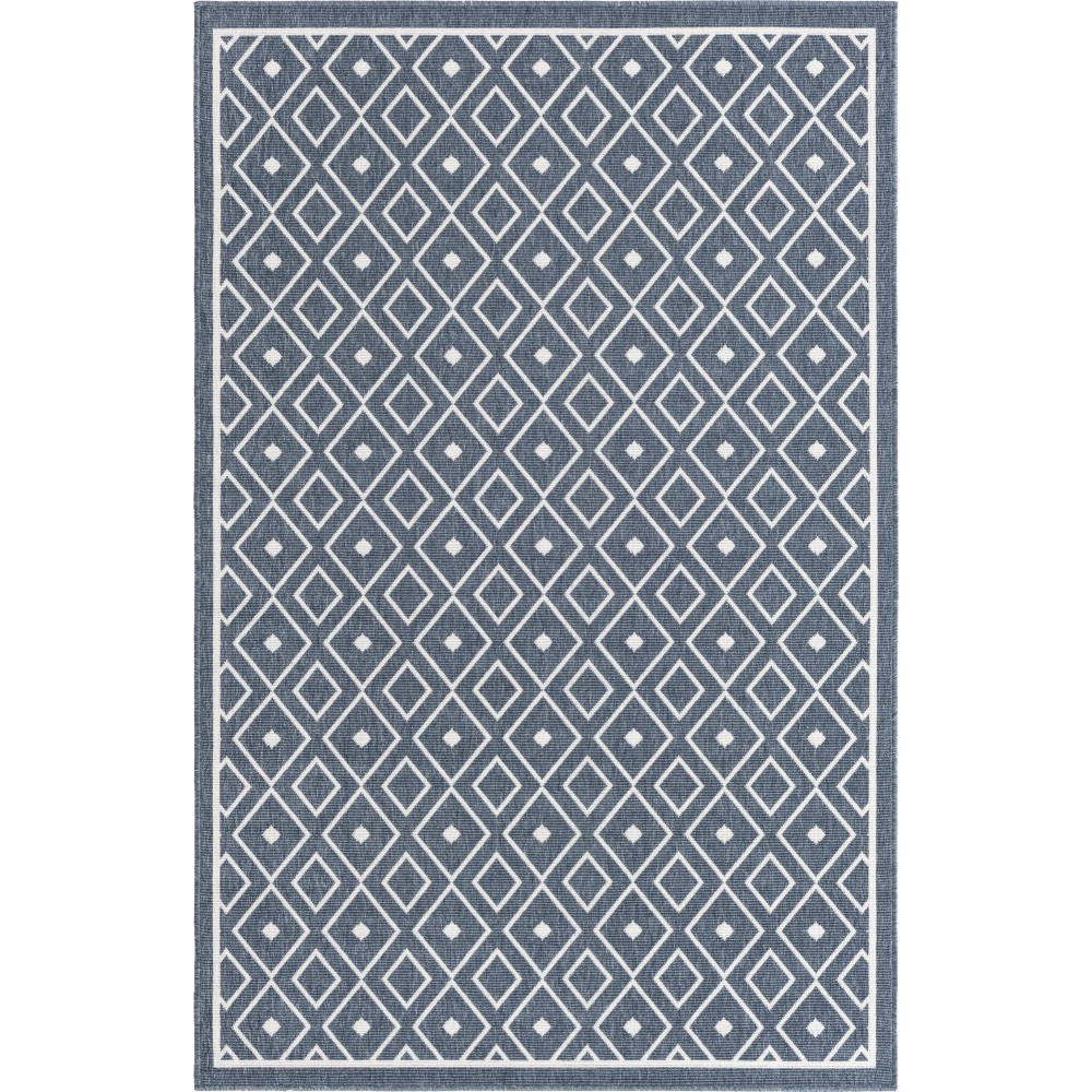Rug Unique Loom Outdoor Trellis Navy Blue Rectangular 5' 3 x 8' 0 Rug Unique Loom Outdoor Trellis Navy Blue Rectangular 5' 3 x 8' 0