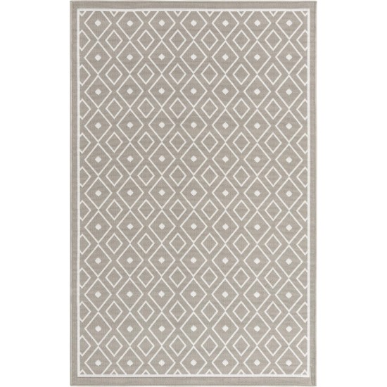 Rug Unique Loom Outdoor Trellis Gray Rectangular 5' 3 x 8' 0